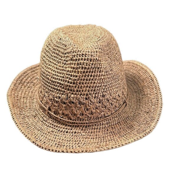 Helen Kaminski XY Nougat Woven Raised Band 100% Raffia Sun Hat Women\'s Packable main image 6